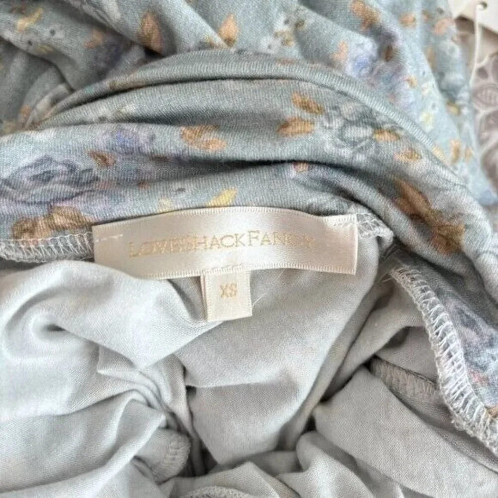 LoveShackFancy Vienna Turtleneck Top in Sky Gray